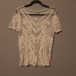 White Lace Tee XL